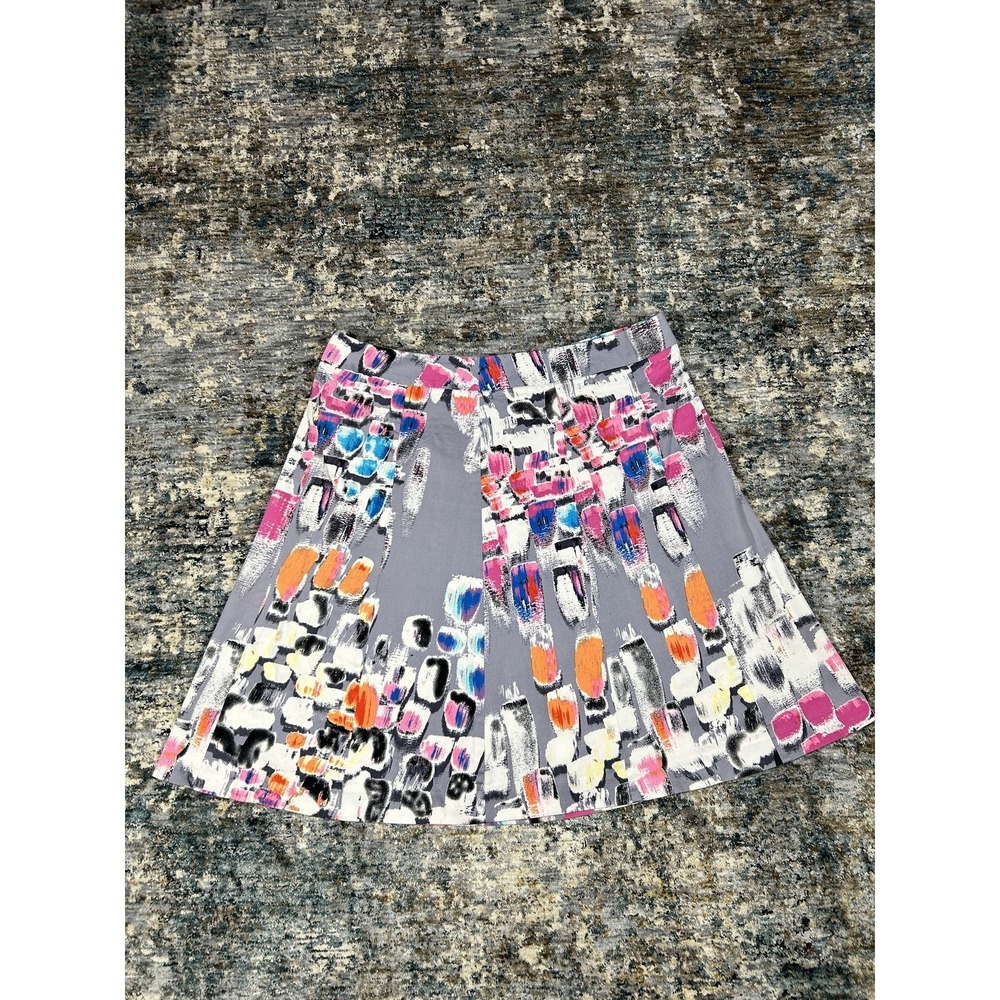Lane Bryant Abstract Painterly Print A-Line Skirt Gray Multi Size 18
